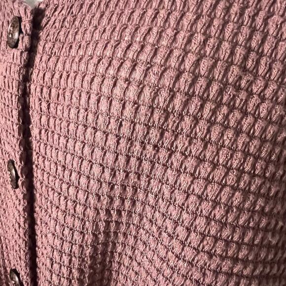 Blu Pepper Woman's Blush Waffle Knit Sleeveless Button Front Tank Top- Size XS - Picture 9 of 9